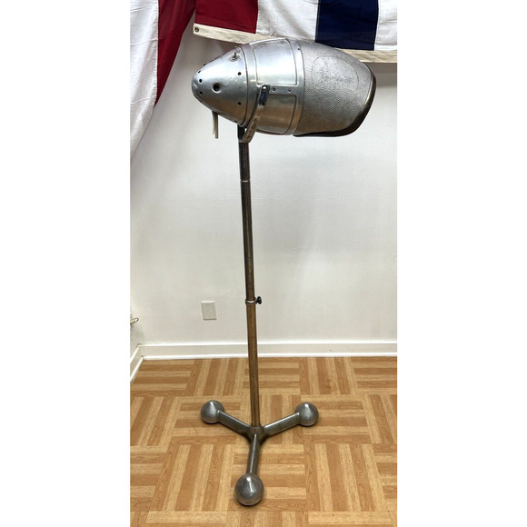 Vintage HAIR DRYER STAND rolling tripod metal adjustable light lamp mid century - Picture 1 of 16